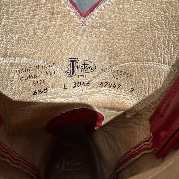 Justin Boots Bold Red Western Boots - Picture 7 of 8